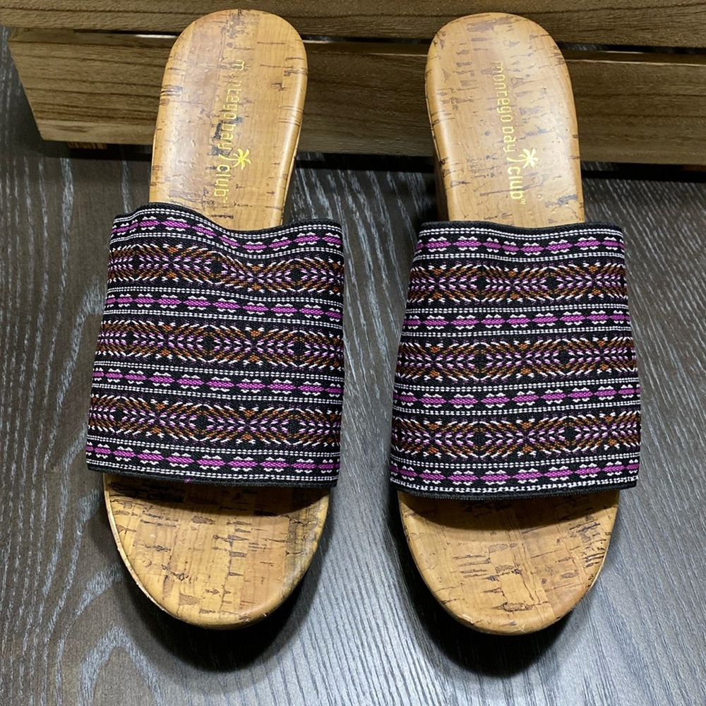 Beautiful cork wedge heels by Montego Bay Club